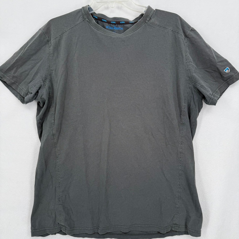 Kuhl Touch Mens Tee Shirt XL Gray Short Sleeve Logo‎ Organic Cotton Outdoor
